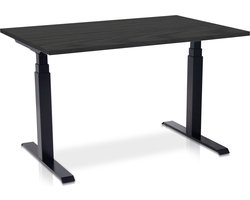Zit-sta bureau elektrisch verstelbaar - MRC PRO NEN-EN 527 | 120 x 80 cm | frame zwart - blad zwart eiken | memory functie met USB | 150kg draagvermogen