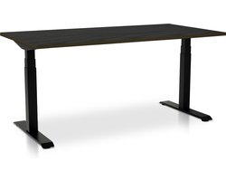 Zit-sta bureau elektrisch verstelbaar - MRC PRO NEN-EN 527 | 180 x 80 cm | frame zwart - blad zwart eiken | memory functie met USB | 150kg draagvermogen