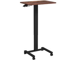Zit-sta Bureau met 4 Wielen - Zit Sta Bureau - In Hoogte Verstelbaar - Laptoptafel - Computerbureau - Computer Tafel - Bureautafel - Desk - Game Bureau - 65 x 48 x 68-108 cm - Bruin + Zwart