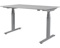 Zit Sta Bureau - Plus Elektrisch 160x80 grijs - alu frame