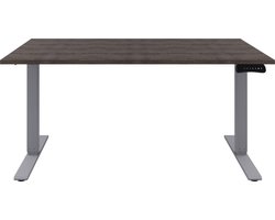 Zit sta Bureau - Verstelbaar bureau  180 x 80 cm  Logan eiken bureaublad - Aluminium onderstel - 2 motoren-- blad- onderstel- x80