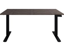 Zit sta Bureau  Verstelbaar bureau  200 x 80  Logan eiken  Zwart onderstel - 2 motoren-- blad- onderstel- x80