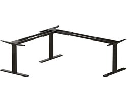 Zit Sta hoekbureau Elektrisch verstelbaar onderstel | Frame zwart | Geschikt voor bureaublad formaat 140 - 200 cm bij 120 - 180 cm| met geheugenfunctie | In hoogte verstelbaar van 65-130 cm