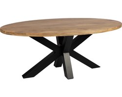 Zita Home 190cm mango ovaal massief hout met extra dik frame