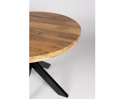 Zita Home eettafel 110cm rond mango met zwart metalen onderstel Dutch