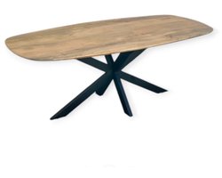 Zita Home eettafel Deens ovaal 160cm mango met metaal onderstel DUTCH