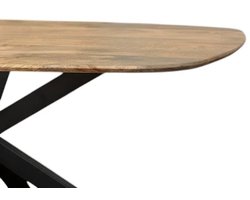 Zita Home eettafel Deens ovaal 200cm mango met metaal onderstel dutch