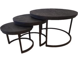 Zita Home salontafel Quincy set van 3 zwart medium