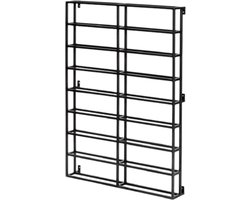 ZitaHome - Wijnrek - Zwart metaal - ruimte voor 2 x 8 flessen