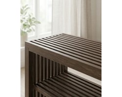 Zitbank 90x33x43 cm – Bamboe Houten Bank Bruin – Moderne Gangbank zonder Rugleuning voor Hal, Keuken en Eetkamer – Decoratieve Zitbank voor Binnen – Yesdeals
