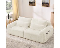 Zitbank - Beige - Zachte Zit - Met Opbergruimte - Met USB-Opladen