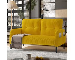 Zitbank - Geel - Corduroy - Zachte Zit - Modulaire Bank - Met Opbergruimte