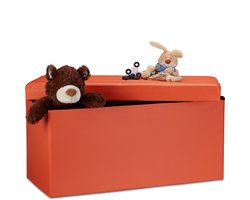 zitbank met opbergruimte - opvouwbaar - 85 l - tot 300 kg - met deksel - halbank - oranje