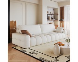 Zitbank - Modulair Boneless Sofa - 4-Zits - Diepe Zitting - Voor Woonkamer En Slaapkamer - Stof - Creamy White