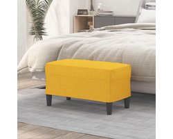 Zitbank stof - Halbank voetenbank - Extra zitplaats - Ademende bekleding - 70 x 35 x 41 cm - Lichtgeel