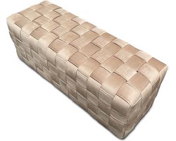 Zitbank - velvet geweven stof - taupe - 120cm