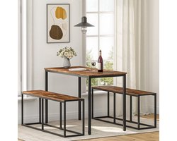 Zitbanken voor eetkamer, 120 x 30 x 46,5 cm, keukenbank in industrieel design, stabiel metalen frame, eenvoudig te monteren, voor keuken, woonkamer, entree, slaapkamer