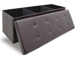 Zitbankje met Opbergruimte 110 cm - Kunstleer - Voetenbank met Grote Kist - Opbergbank voor Slaapkamer en Hal