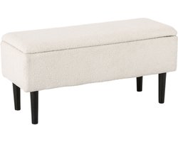 Zitbankje – Opbergbank – Halbank – Poef – Bankje – Gestoffeerd Met Fluweel – Stabiel Metalen Frame – 96x45x45 cm – Verborgen Opbergruimte