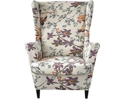 Zitkamer Stoelbekleding Set van 2, Elastische Armleuningen, Bescherming voor Leunstoel en Relaxfauteuil, Bloemenprint Design