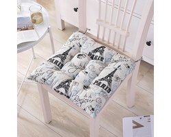 Zitkussen - 2 stuks - Stoelkussens - 45*45 cm - Veelzijdig Gebruik voor Stoel, Rolstoel & Auto - Voor Binnen - Kantoorstoel kussen - Eiffeltoren