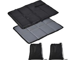 Zitkussen - 2 Stuks - Wandelkussens - Opvouwbaar - Met Opbergtas - Outdoor Opvouwbare Zitkussen - Lichtgewicht - Weerbestendig En Waterdicht - Geschikt Voor Wandelen, Vissen En Kamperen - Klein - Zwart, Grijs