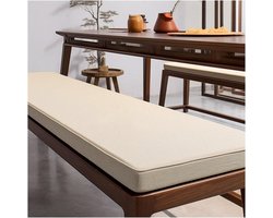 Zitkussen Bank - Kussen voor buiten - Buiten zitten - Antislip onderkant - 80x35cm - Beige