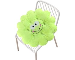 Zitkussen bloemvorm - groene kikker print - zacht en comfortabel - vrolijke decoratie voor kinderen - ShopVlot