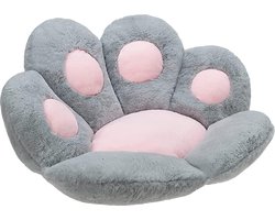 Zitkussen kattenpoten schattig voor bank decoratie buiten warm huidvriendelijk 60 x 60 grijs - LANBAI Snoezig Kussen