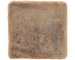 Zitkussen Kunstbont 40x40 cm Vierkant Taupe Gezellig Sierkussen