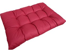 Zitkussen Pallet - Kussen Bank - Buiten Zitten - Waterafstotend Materiaal - 120 x 80 x 15 cm - Rood