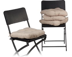 zitkussen set van 4 - 36 x 36 cm - extra zacht - wasbaar - grijs