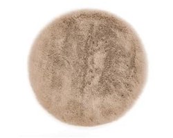 Zitkussen van kunstbont voor woonkamer en decoratie, 40 x 40 cm, rond, taupe, set van 4