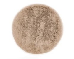 Zitkussen van kunstbont voor woonkamer en decoratie, 40 x 40 cm, rond, taupe, set van 4