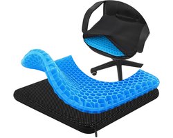 Zitkussen van MMOBIEL – Waterbestendig Ergonomisch Gel Zitkussen met Antislip Hoes – Drukverlagend Zitkussen voor Langdurig Zitten, Bureau Stoel, Auto, Rolstoel, Stadion, Kajak & Onderweg