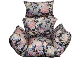 Zitkussen voor egg hangstoel - Waterdicht - Zwart - Voor Egg chair - Tuinschommel & Terras - Afneembaar en Wasbaar