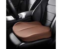 "Zitkussen voor volwassenen om de auto hoger te maken, verhogingskussen voor de bestuurdersstoel met traagschuim voor een beter zicht tijdens het rijden, antislip 3D-kussen voor bureaustoelen voor drukverlichting (koffie bruin) "
