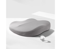 Zitkussen voor volwassenen om de auto hoger te maken, verhogingskussen voor de bestuurdersstoel met traagschuim voor een beter zicht tijdens het rijden, antislip 3D-kussen voor bureaustoelen voor drukverlichting (grijs)