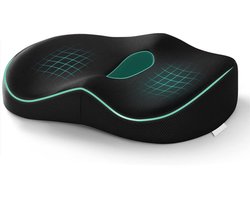 Zitkussen - Zitkussen orthopedisch & ergonomisch - Zitkussen Orthopedisch - Zitring - wigkussen - ergonomisch zitkussen - Traagschuim - Zwart