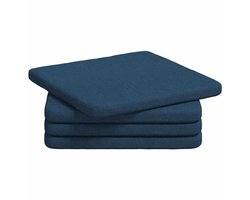 Zitkussens 4 st | Tuinkussen Blauw 40 x 40 x 3 cm Stof