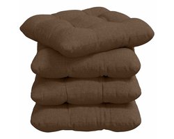 Zitkussens 4 st | Tuinkussen Bruin 40 x 40 x 12 cm Stof