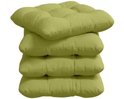 Zitkussens 4 st | Tuinkussen Lichtgroen 45 x 45 x 12 cm Stof