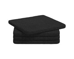 Zitkussens 4 st | Tuinkussen Zwart 40 x 40 x 3 cm Stof