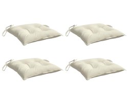 Zitkussens 50x50 cm - Set van 4 - Oxford Stof - Crème Wit