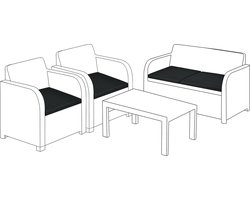 Zitkussens voor Rotan Stoel - Buiten Tuinkussens - Waterafstotend Tuinzitkussens - Tuinstoelkussen Pads voor Terrasmeubilair - 4 stuks