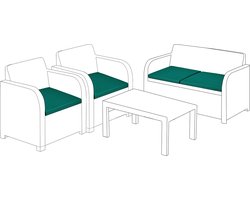 Zitkussens voor Rotan Stoel - Buiten Tuinkussens - Waterafstotend Tuinzitkussens - Tuinstoelkussen Pads voor Terrasmeubilair - 4 stuks