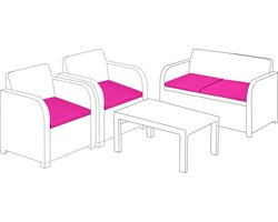 Zitkussens voor Rotan Stoel - Buiten Tuinkussens - Waterafstotend Tuinzitkussens - Tuinstoelkussen Pads voor Terrasmeubilair - 4 stuks