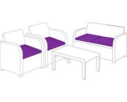 Zitkussens voor Rotan Stoel - Buiten Tuinkussens - Waterafstotend Tuinzitkussens - Tuinstoelkussen Pads voor Terrasmeubilair - 4 stuks