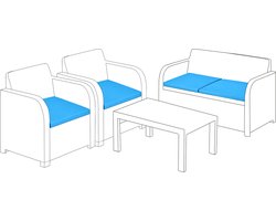 Zitkussens voor Rotan Stoel - Buiten Tuinkussens - Waterafstotend Tuinzitkussens - Tuinstoelkussen Pads voor Terrasmeubilair - 4 stuks