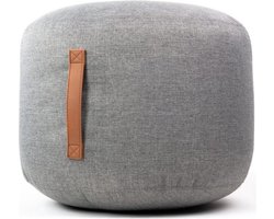 Zitpoef Kruk - Wol en Polyester - Comfortabele Zitervaring - 1 stuk - Linnen Grijs - 50x40 cm